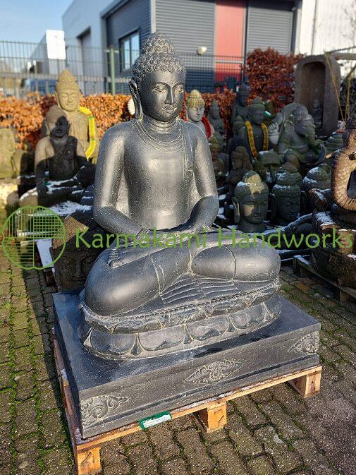 Seated Buddha Meditation Double Base 150 Cm. - Karmakami Handworks